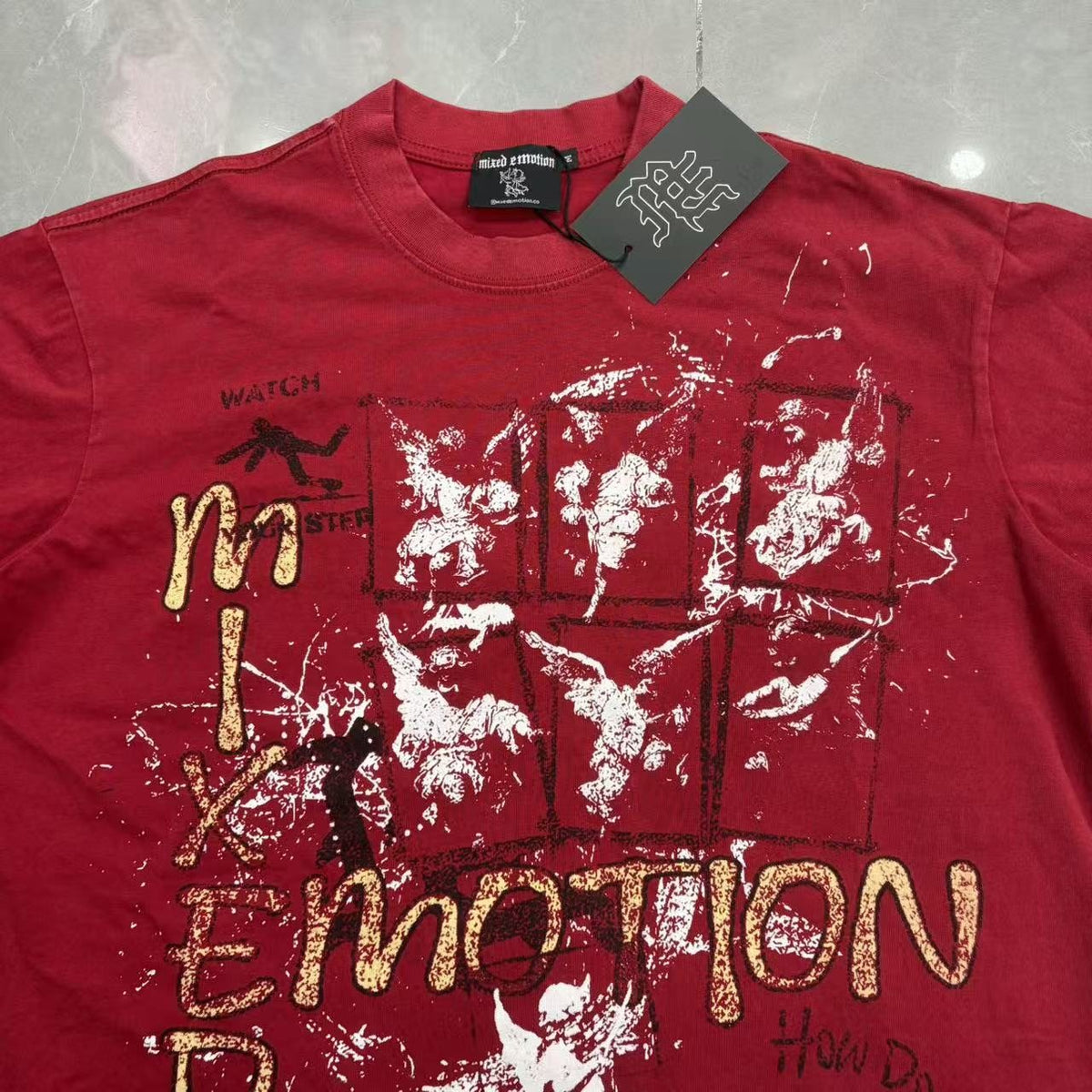Mixed Emotion Warning Graphic Short-Sleeve T-Shirt