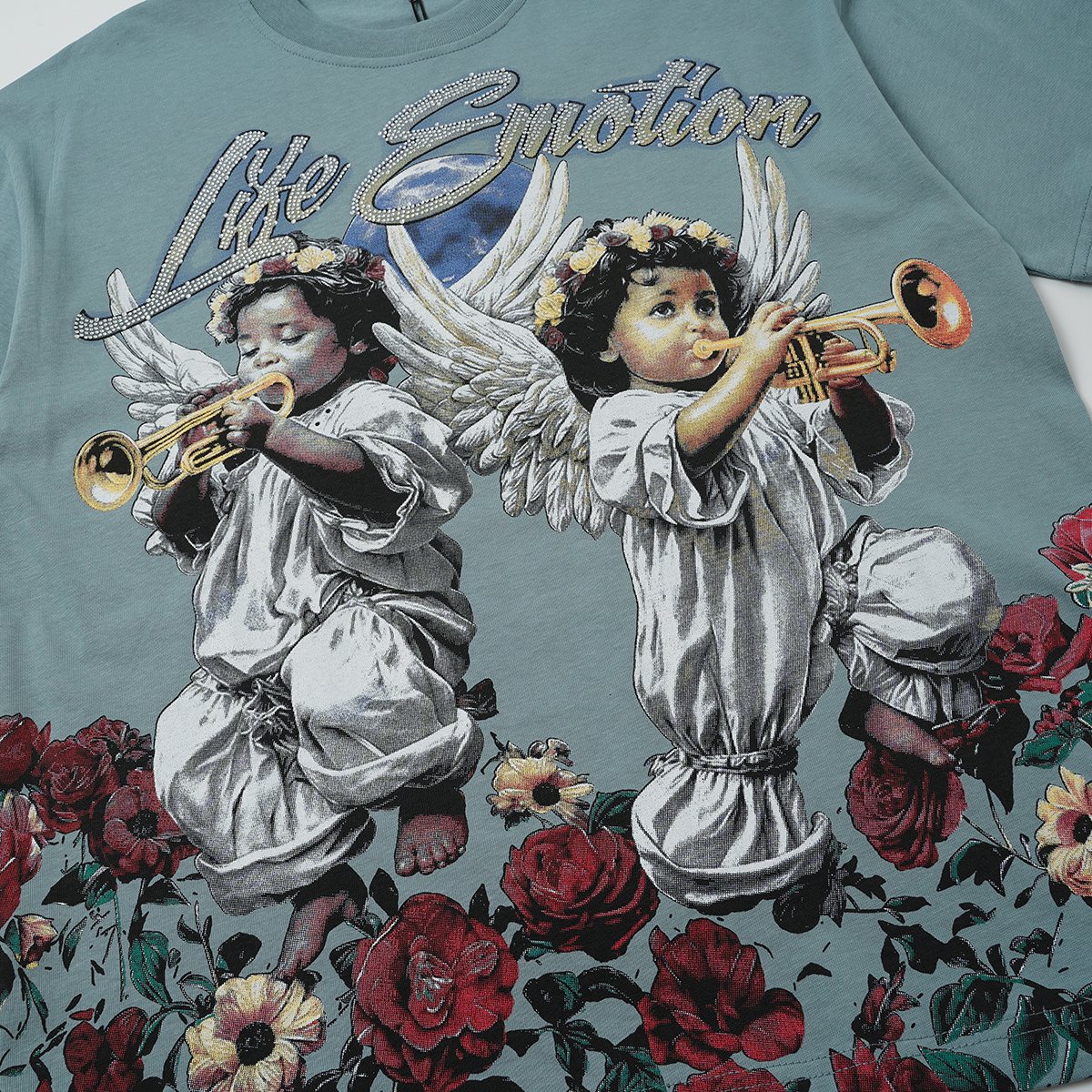 MIXED EMOTION Angel Rose Graphic Short-Sleeve T-Shirt