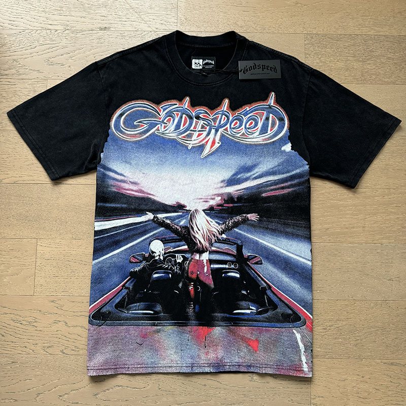 Godspeed Washed Black Graphic T-Shirt