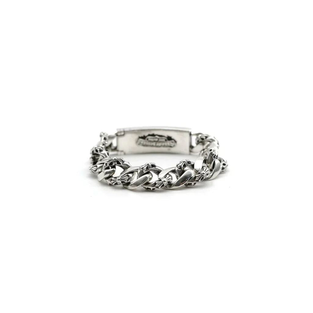 Chrome Hearts Silver Cross Link Cuban Bracelet