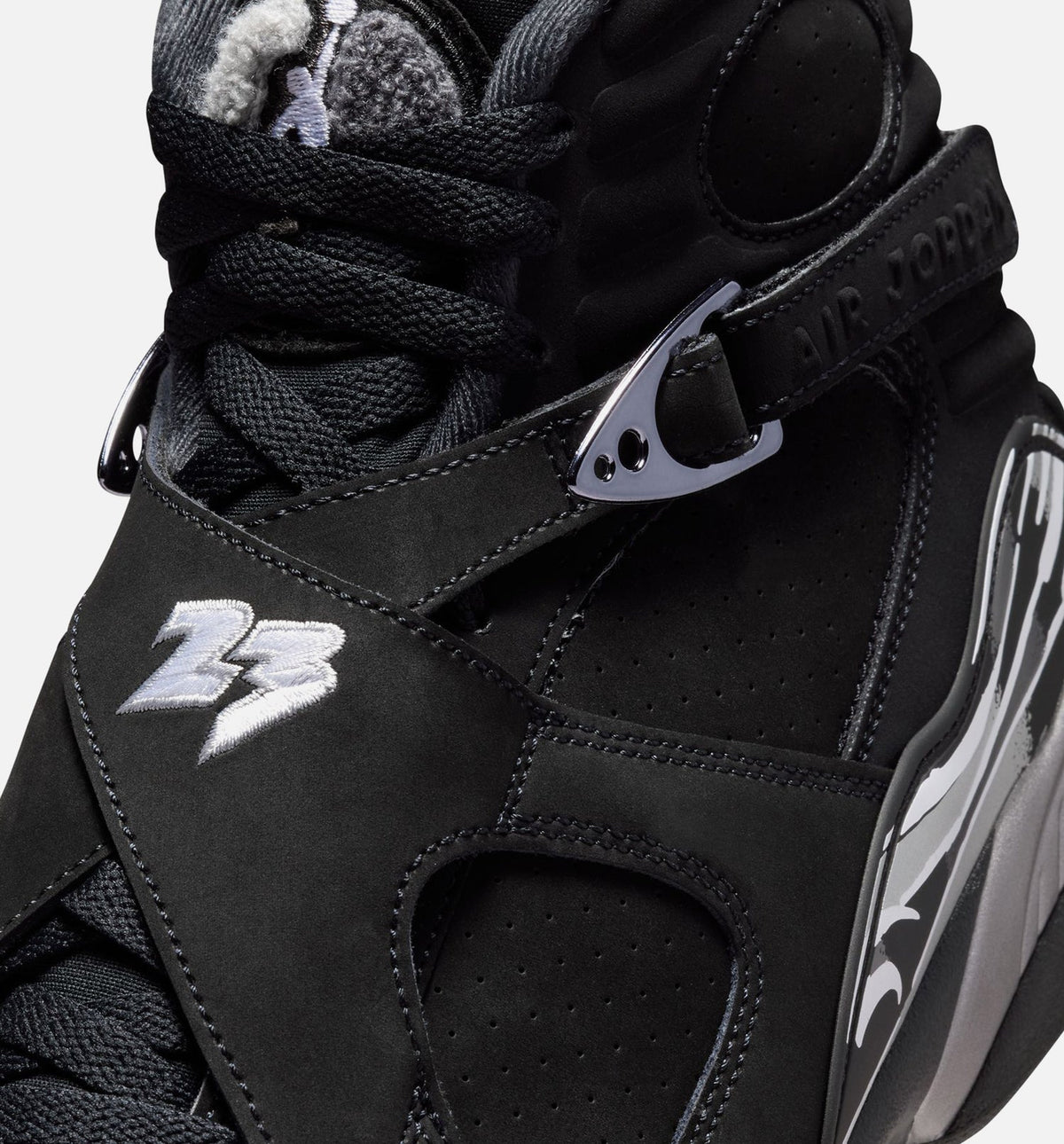 Air Jordan 8 Retro Chrome Black and Light Graphite Men's – Black/White/Light Graphite