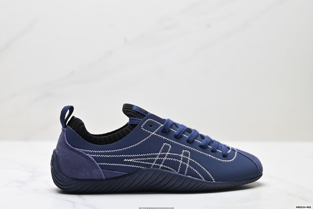 Onitsuka Tiger Low Profile Runner Navy Line Art Unisex Shoes Style 34