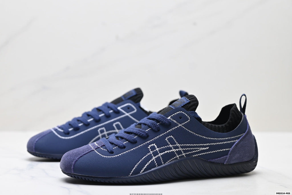 Onitsuka Tiger Low Profile Runner Navy Line Art Unisex Shoes Style 34