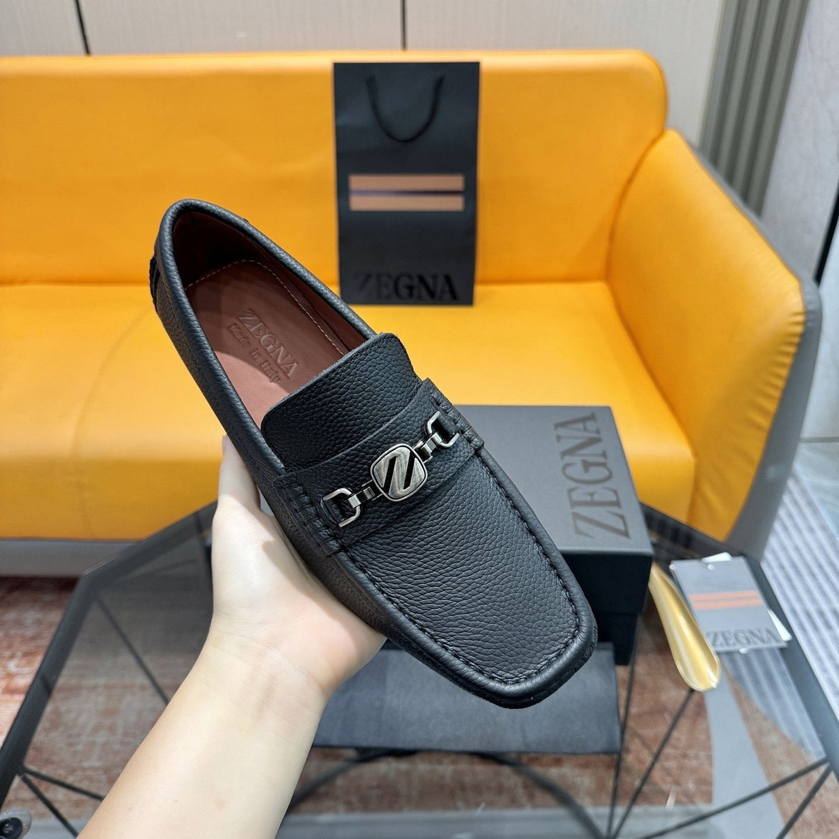 Zegna Men's Black Bit Driving Loafers