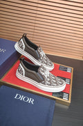 Dior Taupe Patterned Slip-On Sneakers