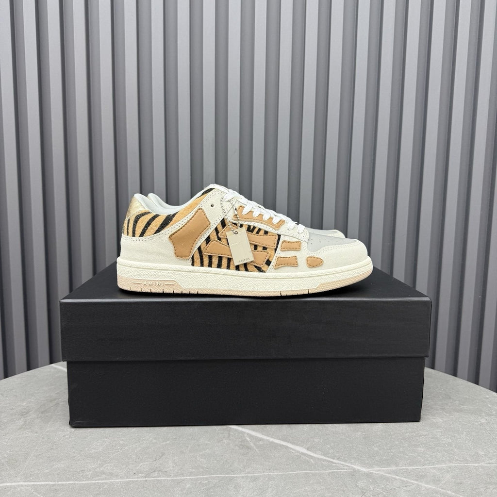 Amiri Tan Patterned Panel Sneakers
