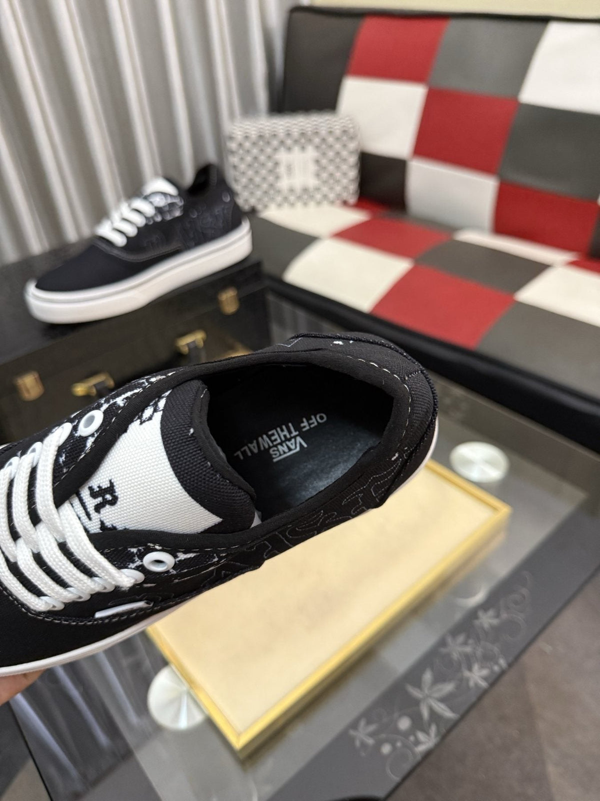 Vans Black Graphic Low-Top Sneakers - White Rubber Sole