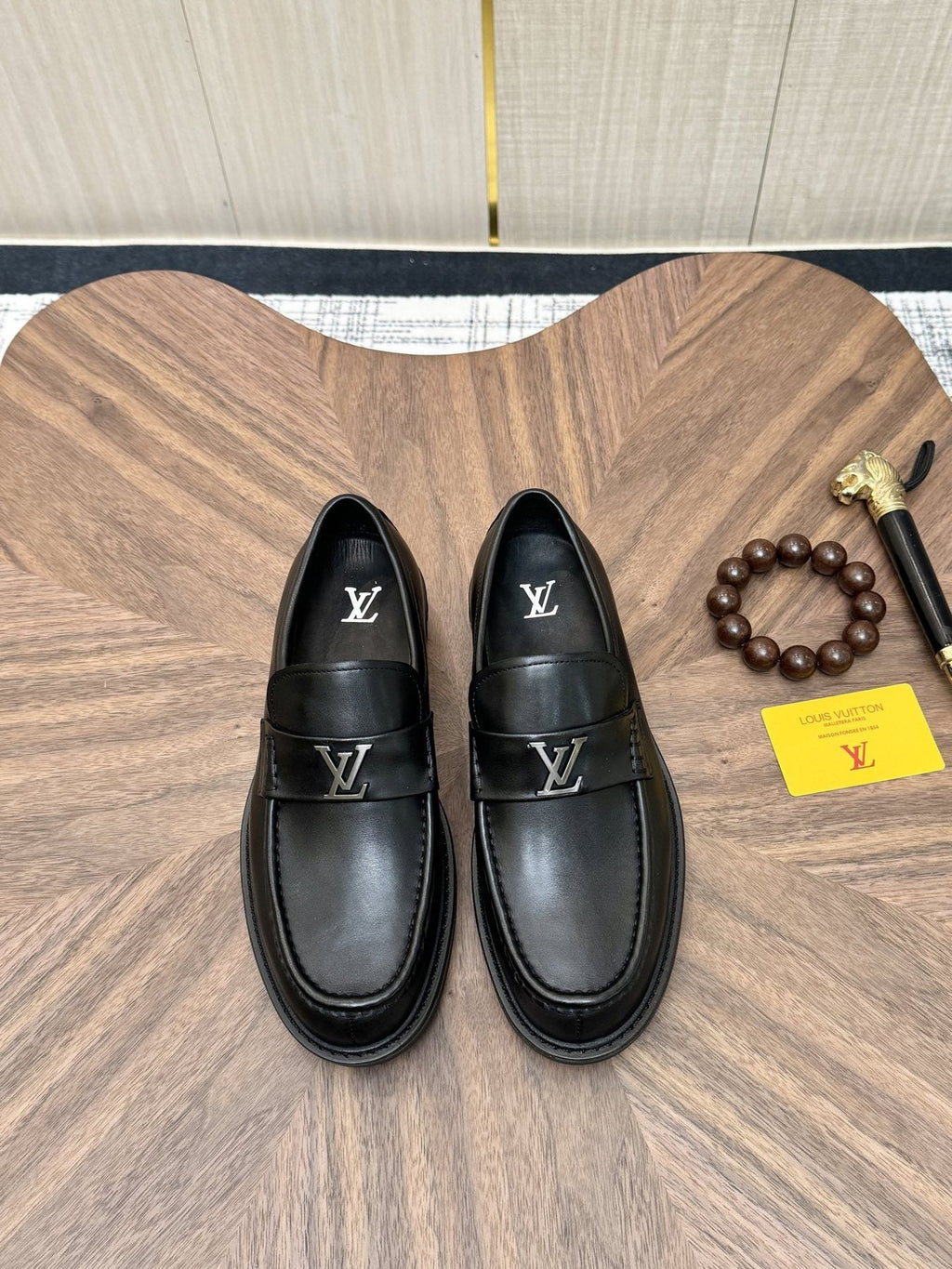 Louis Vuitton Black Metal Hardware Loafers