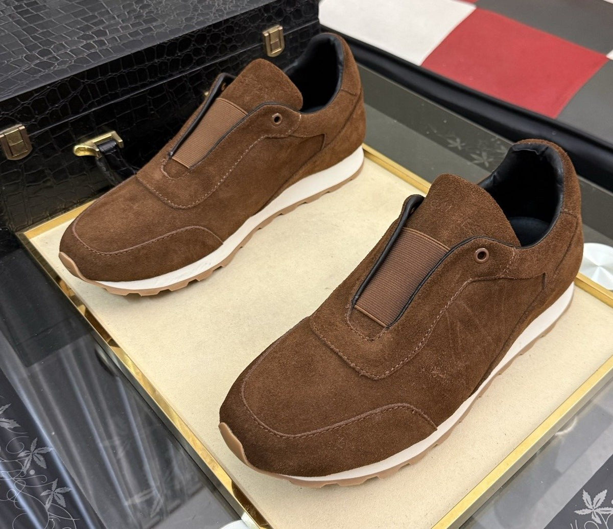 Men's J.M. Weston Brown Slip-On Sneakers