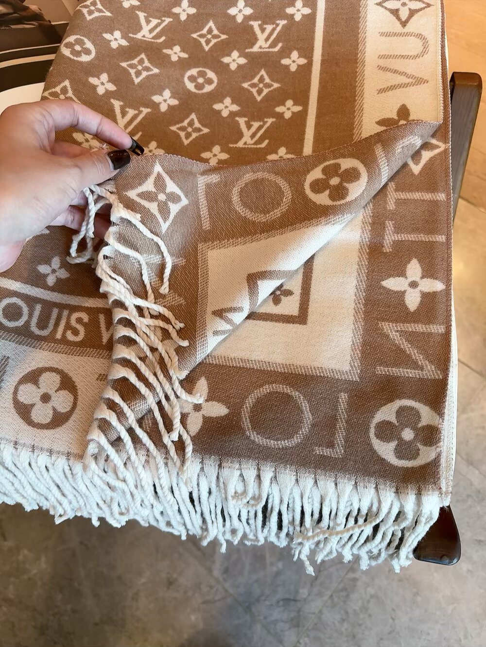 Louis Vuitton Monogram Fringe Scarf