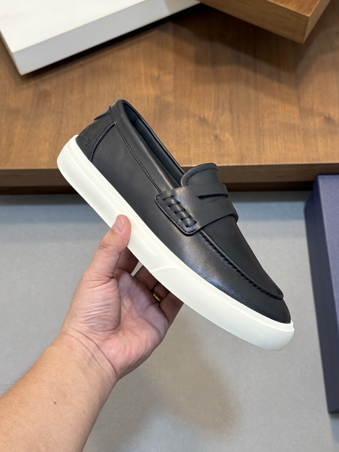 Dior Leather Strap Slip-On Shoes