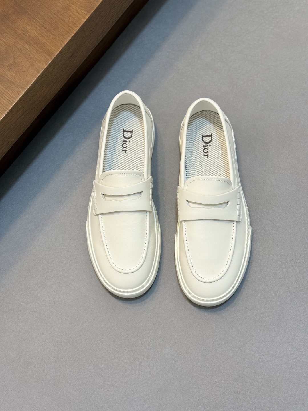 Dior Leather Strap Slip-On Shoes