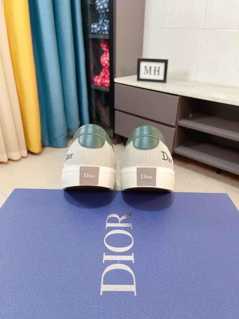 Dior Beige Contrast-Trim Loafers
