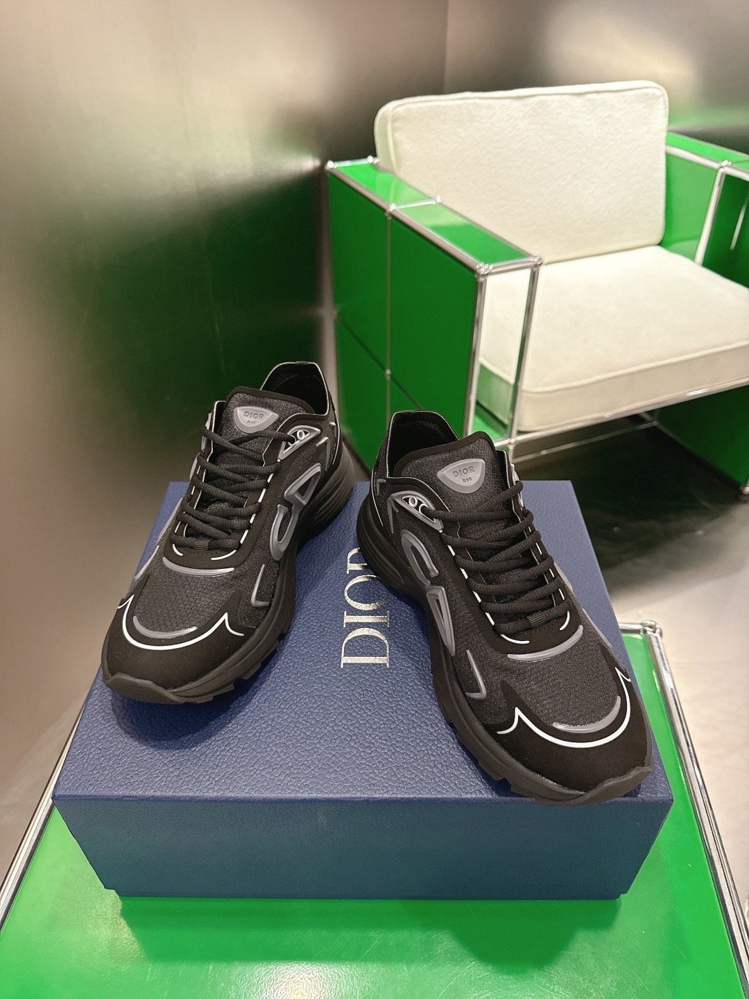 Dior Black and White Accent Low-Top Sneakers