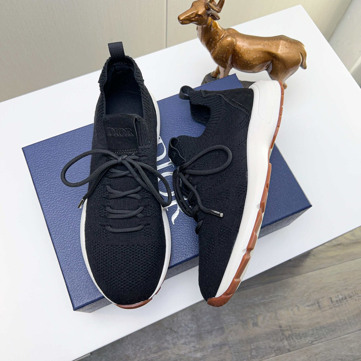 Dior Knit Lace-Up Sneakers - Rear Pull Tab