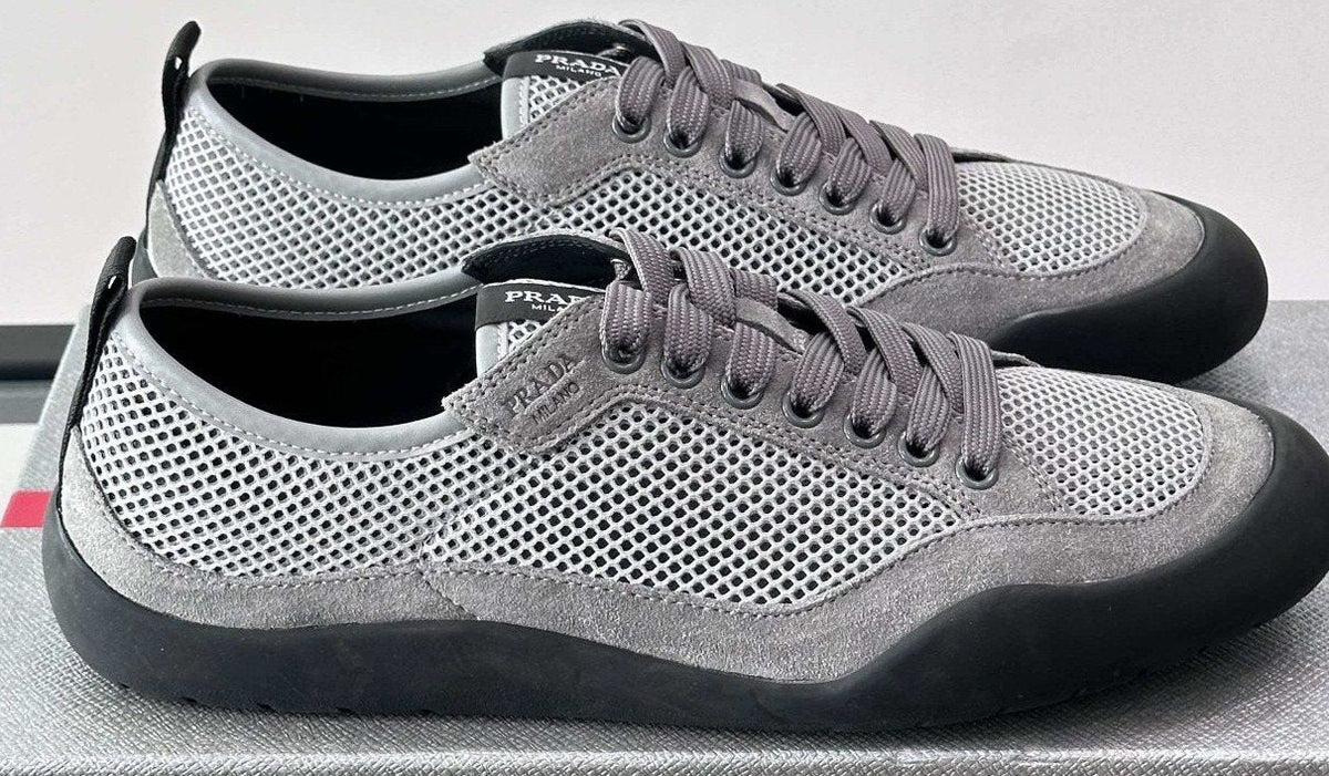 Prada Men's Low-Top Perforated Sneakers