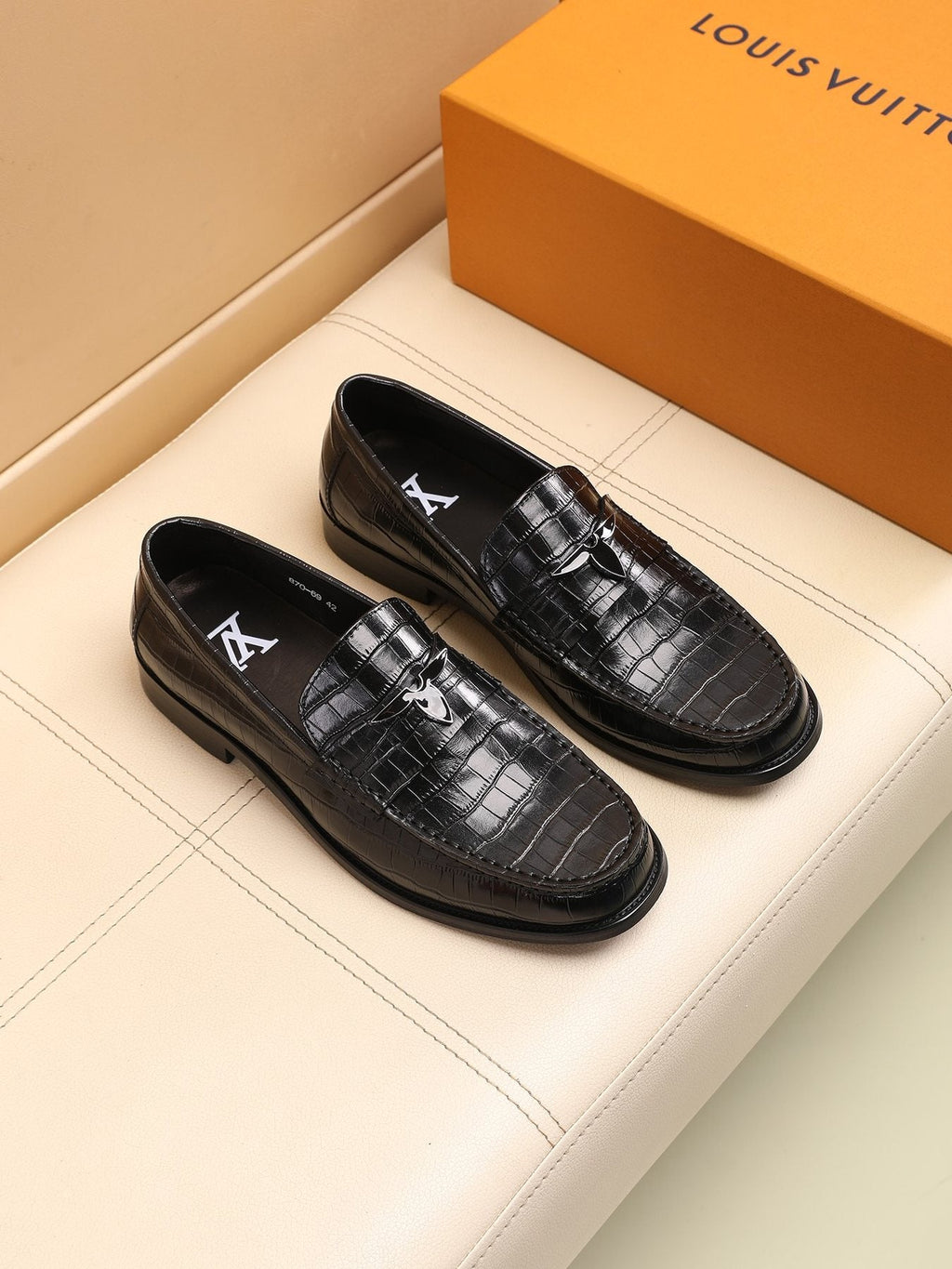 Louis Vuitton Embossed Strap Loafers