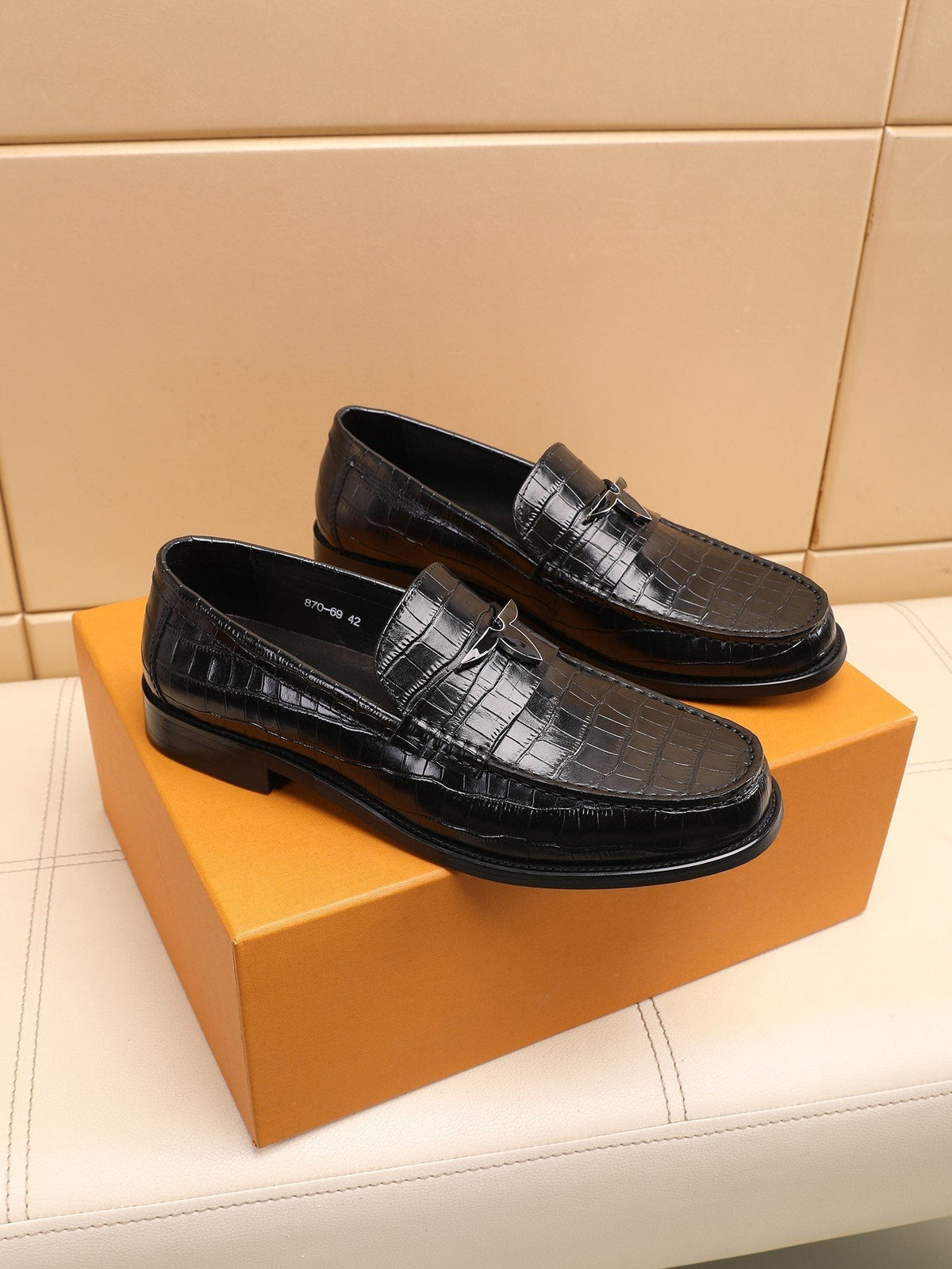 Louis Vuitton Embossed Strap Loafers