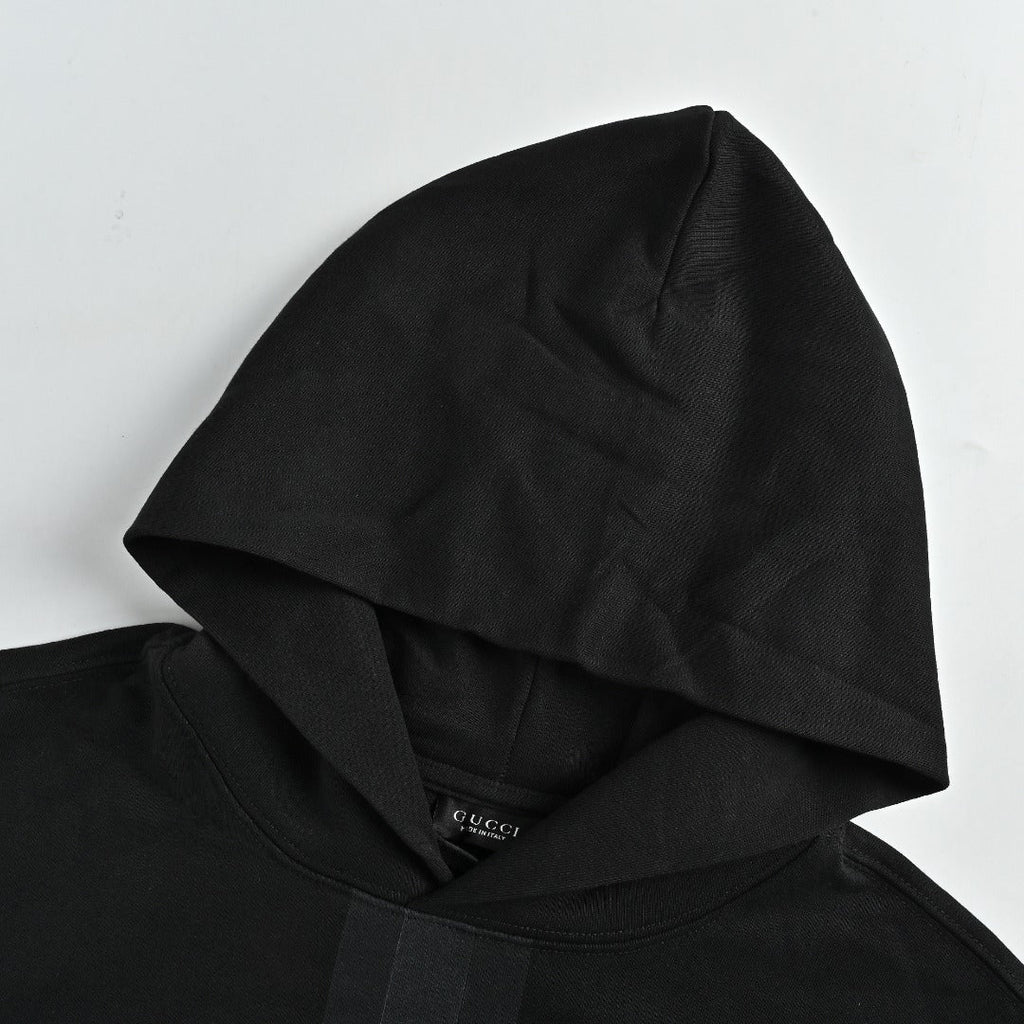 Gucci Front Web Stripe Hoodie Sweatshirt Black