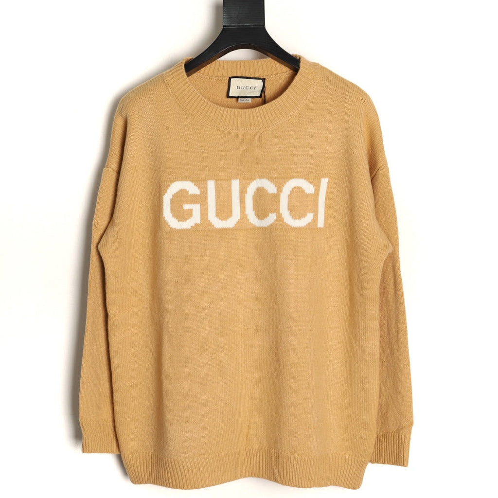 Gucci Logo Crewneck Sweater - Camel