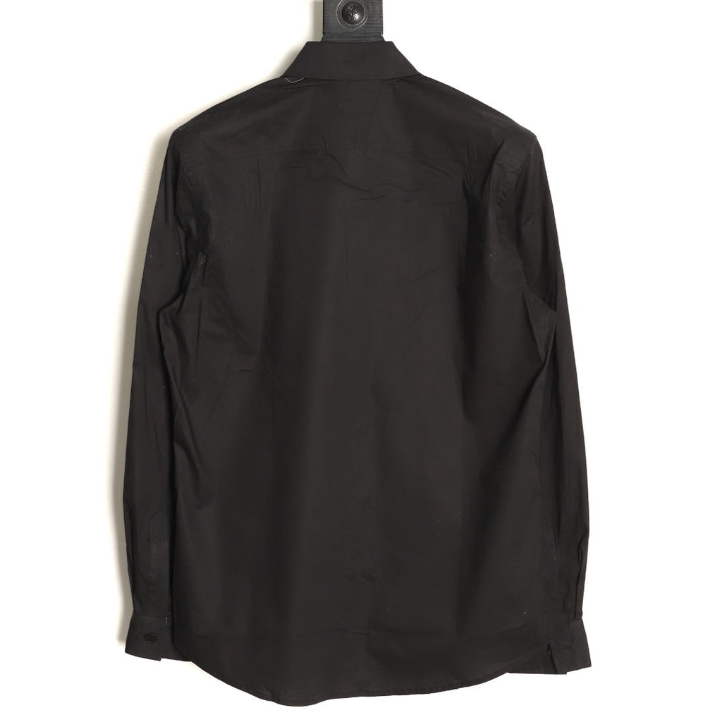 Burberry Equestrian Emblem Long-Sleeve Shirt - Black